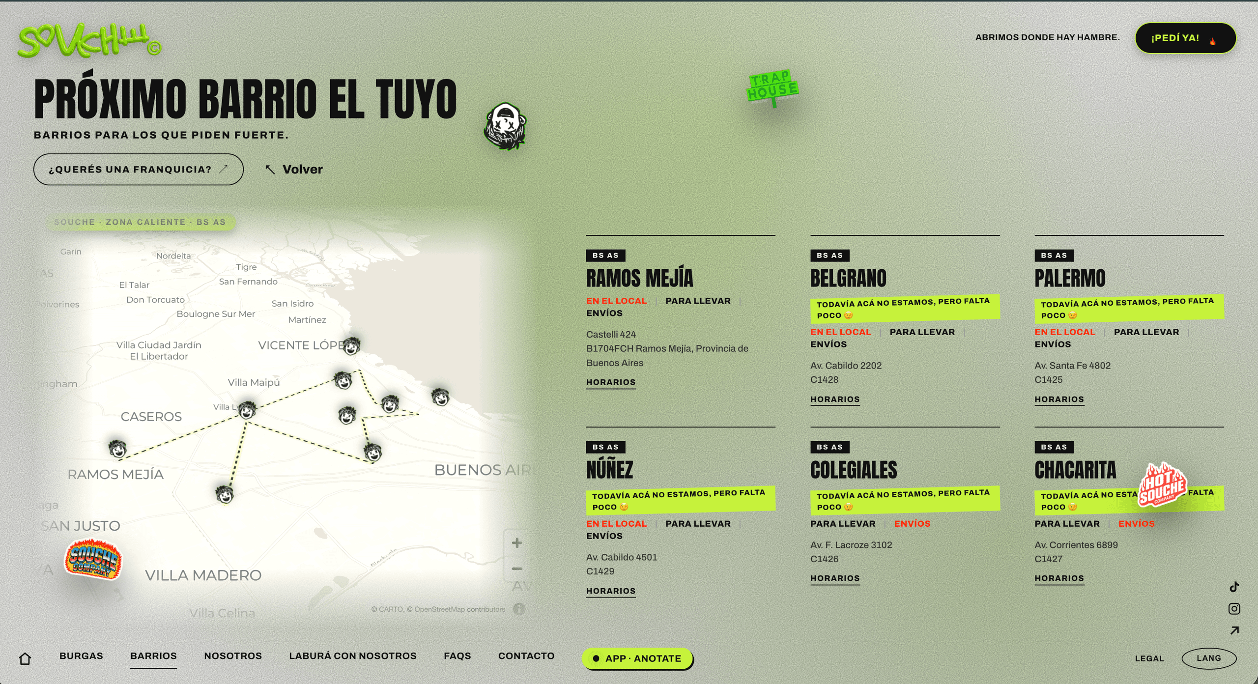 Souche: Locales por barrio